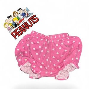 Vintage 1990s Snoopy Peanuts Bloomer Polka Dot Shorts 24m